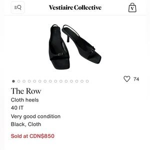 The Row Black Slingback Heels